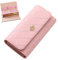 TSHAOUN Damen Geldbörse mit Münzfach PU Leder Weich Portemonnaie Frauen Clutch Große Kapazität Brieftasche Kartenhalter Lang Geldbeutel Mit Handyfach Kartenfächer und Kleingeldfach (Rosa)