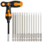 Torx Bit Set Hakkin 15Pcs Torx Screwdriver Sets 100mm Tamper Proof torx Security Bits with T Ratchet Screwdriver S2 Steel T5-T40 Magnetic Tamper Proof Torx Bits for Screwdrivers, Impact Drill