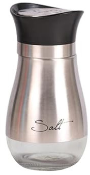 Ensemble salière et poivrière – Lot de 2 salières et poivrières, ensemble de salière et poivrière | Salière et poivrière à fond en verre avec couvercle en acier inoxydable pour table de cuisine