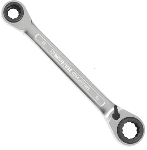 Würth Zebra 0714257019 - Llave de carraca de doble anillo 4 en 1 (16 x 17 mm + 18 x 19 mm, con accionamiento métrico)