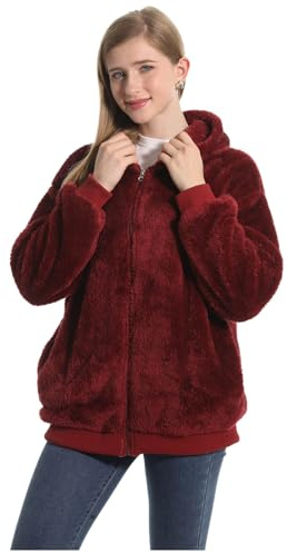 FELOVE Cremallera Chaqueta Corta de Invierno.Forro de Felpa Suave.Cómodo Jersey de otoño.Ropa Informal de Abrigo