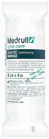Medrull Set di bende elastiche di garza ultra crep, 8 cm x 4 m, per bendaggi di fissaggio, grandi 20 rotoli