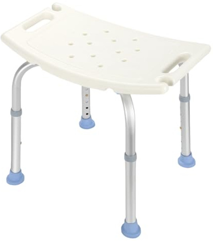 Monucep Sgabello Doccia Antideslizante, sedia per doccia anziani regolabile in altezza, anziani portata 150 kg, vasca da bagno stretta per anziani, anziani, disabili e disabili