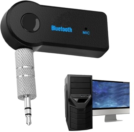 Zyntora Receptor Coche Inalámbrico | Adaptador Aux 3.5mm Portátil - Reproductor Musical de Electrónica del Automóvil, Accesorios Interiores para Auriculares Cableados y Altavoces Domésticos