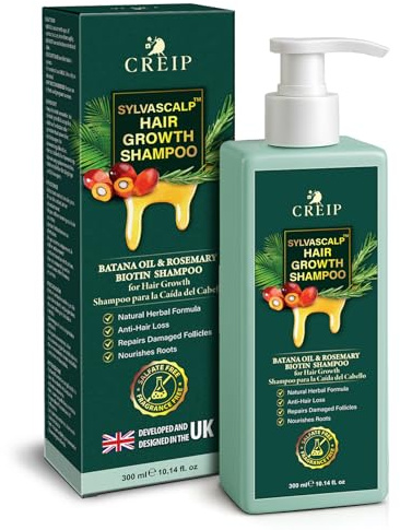 Rosemary & Batana Oil Hair Growth Shampoo: Hair Loss Shampoo for Men and Women with Biotin Sulfate & Fragrance-Free Thickening 10fl oz