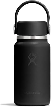 Hydro Flask – Micro Hydro 200 ml (6.7 oz) – Leakproof, Insulated Mini Flask with Clip-On Strap – Cold & Hot Up to 7 Hrs – Compact & Durable – Black