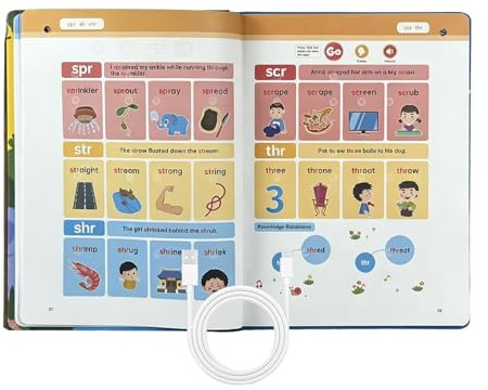 Primo Giocattolo Sonoro Inglese - Libro Didattico Audio 500 Parole | Volume Illustrato Interattivo Fonetico | Macchina Apprendimento Ricaricabile USB | Regalo Formativo Per Bimbi 3-6 Anni, Ca