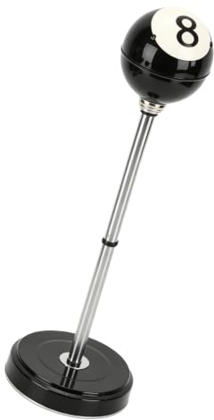 Relaxdays Cendrier sur pied, hauteur réglable 37,5-70 cm, acier, design Billiard, noir/silver, pour intérieur