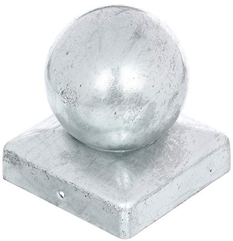 Alberts 20586 7 Tappo per Pali in Legno 90/90 mm con Sfera, Zincato a Caldo, 90 x 90 mm
