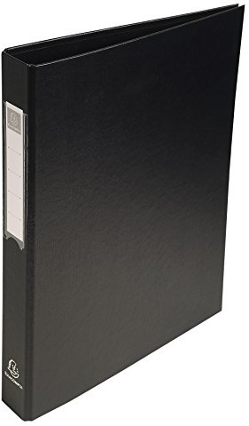 Exacompta - Ref 51381E - PP-Covered Ring Binder - Suitable for Storing A4 Documents, 4 Rings, 40mm Spine, Holds Up To 400 Sheets, Sturdy Cardboard - Black