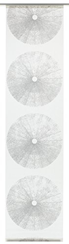 Gardinia Flächenvorhang Stoff waschbar 118 Tree weiß/grau 60 x 245 cm
