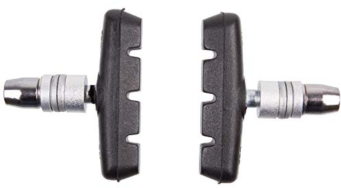 M-Wave BPR-T Bremsschuhe, Ersatzbremsschuh, Felgenbremse, Cartridgebremsschuh, V-Bremsschuh, V-Brake, 55mm lang, symmetrisch, Bolzen mit Gewinde und Einstellscheiben
