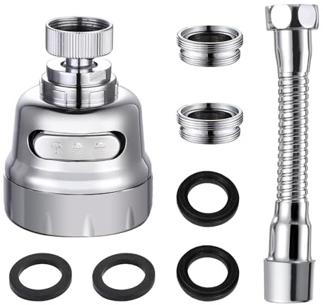 Kitchen Sink Faucet Sprayer Attachment, Movable Kitchen Tap Head 360° Rotatable, Anti-Splash Sink Sprayer Faucet Nozzle Head, Water Saving Faucet Aerator