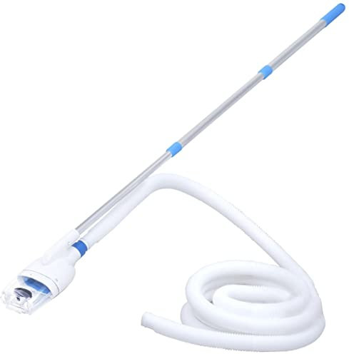 vidaXL Above Ground Pool Vacuum Cleaner, Lightweight and Easy to Setup, Compatible with Various Pool Brands, Efficient Cleaning, White & Blue