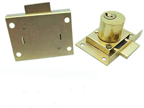 Furniture Lock Cam Lock Cylinder Brass Cam Lock for Door Cabinet Mailbox Cupboard & Drawer Locks 2 Keys 2 Types for Choice