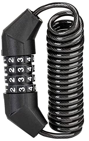 CLDURHGE Helmschloss, Fahrradschloss 4-Stellig Zahlenschloss Kabelschloss Zahlen, Motorrad Helmschloss 150cm für Motorradhelm, Fahrradhelm, Kinderwagen, Snowboardschloss (Schwarz)