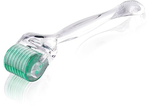 ACWOO Dermaroller, 0.75mm Microneedle Roller Viso, Professionale Titanio Micro-Ago Roller per Acne Cicatrici Rughe Smagliature Cura Della Pelle, Stimola la Crescita Barba Capelli(0.75mm)