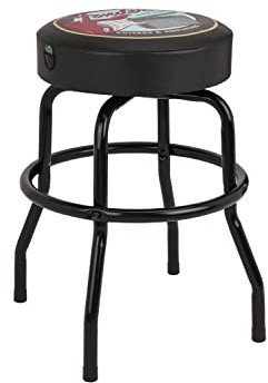 Fender Guitars & Amps Logo Swivel Barstool with Guitar Picks Pouch, Great Gifts for Dad, with 1 Year Limited Warranty, Simple Assembly, Black/Black, 24