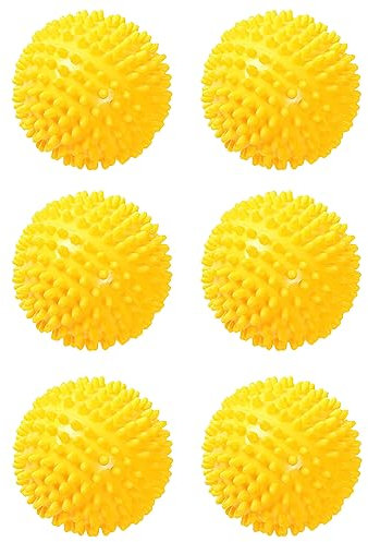 sinzau Dryer Balls, Reusable Tumble Dryer Balls Dryer Cubes for Non-Melt new softer material, Pack of 6 (Yellow - 6 pieces)