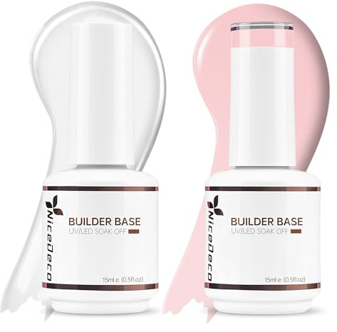 Nicedeco Gel Uñas Constructor Esmaltes Semipermanentes Para Uñas Sin crueldad UV/LED Soak-Off Colores Vibrantes y Duraderos Vegano 2 x 15ML SET 5