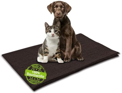 Craft Story Hundedecke Gaia aus 100% Baumwolle 75 x 90 cm Braun - waschbar faltbar ideal für Auto Kofferraum Sofa - Schutzdecke für Hunde und Katzen - Robuste Ruhedecke für Zuhause und Unterwegs