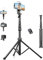 Nineigh Trepied Smartphone,190cm Léger Aluminium Trépied pour Smartphone avec Télécommande sans Fil et Support de Téléphone Portable, Extensible Trepied per iPhone 14/13/12/11,Samsung, Huawei