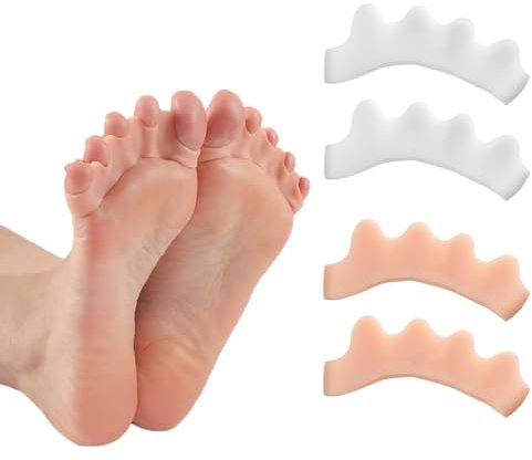 KSUKTSW 4 Stück Zehenspreizer Silikon, Toe Separator, Hallux Valgus Zehenstrecker, für Alle Zehen, für Pediküre Hallux Valgus, überlappende Zehen, Gemilderte Fußschmerz den Reibung