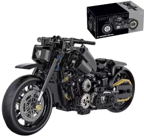 Unativer Technik Motorrad Bausteine Modell, 586 Teile Supermotorrad Bausteine für Haley Supermotorrad Technik Rennen Superbike Modellbausatz, Superbike Konstruktionsspielzeu für Kinder Erwachsene