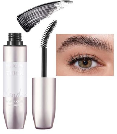 Wimperntusche Wasserfest, Mascara Schwarz für Maximale Länge & Volumen, Wimperntusche für Extra Definition mit 4D Faser, 2024 New Wimpernserum Wischfest & Langlebig (Schwarz, 01)