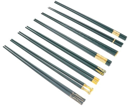 Alipis Set Di 8 Paia Di Bacchette in Fibra Di Dal Design Semplice Riutilizzabili Per Sushi Giapponese E Cinese Per Cena