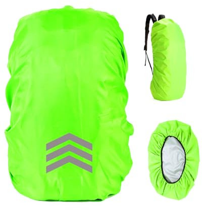 KGDUYC Housse de Pluie pour Sac à Dos avec Bandes réfléchissantes, 15L-100L, Housse de Pluie imperméable pour Sac à Dos, Sac d'école pour la randonnée, Le Camping, Les Voyages, Le vélo - vert