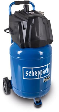 Scheppach Druckluft Kompressor stehend HC35V | 10bar Druck | 30L Kessel | 230V 1500W | Ansaugleistung 180 l/min | ölfrei & wartungsarm | Druckminderer, Fahrvorrichtung & 2 Schnellanschlusskupplungen