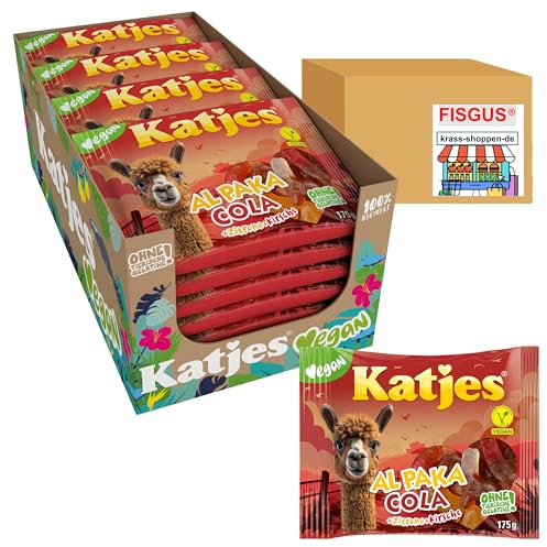 Katjes Al Paka Cola & Zitrone & Kirschgeschmack - vegan - Vorratspack 22 x 175g Tüten - Zusammengestellt von FISGUS® by krass-shoppen-de