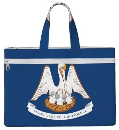 Tragetasche mit Louisiana-Flagge für Damen und Herren, große Kapazität, Canvas-Tragetasche mit Reißverschluss, für Arbeit, Laptop