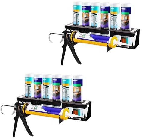 Qivine Soporte para Botellas de Aerosol, Estanteria Metalica Almacenaje de Montado, Almacenamiento de Organizador Herramientas Pared con 6 Orificios (2)