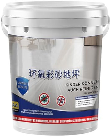 Epoxy Floor Paint – Self-Leveling Epoxy Coating, Colored Sand Gloss | Non-Slip Marble Effect Floor Finish, Water-Based Paint for Resurfacing for Garage Flooring Kit, Bathroom Tile Redo, Kitchen