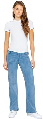 989Zé ENZO Womens Wide Leg Stretch Denim Jeans Straight Trousers Casual Cotton Relaxed Fit Baggy Loose Pants with Pockets
