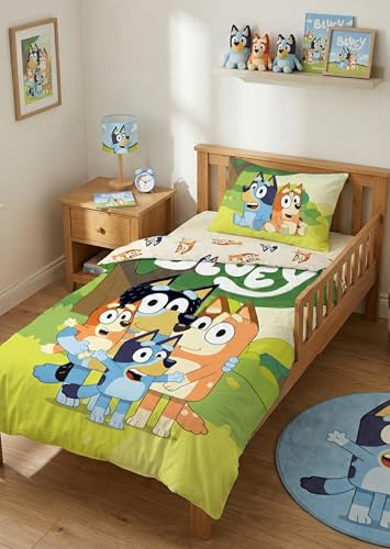 Bluey Babypåslakan 100x135 + Örngott 40x60 Bomull Familjen Heeler Bingo