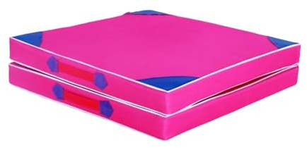 Tappetino Pieghevole per Esercizi 100x50 cm (39x20 inch), Doppio Spessore Antiscivolo, per Ginnastica, Stretching, Danza, Aerobica, Multiuso- Rosa