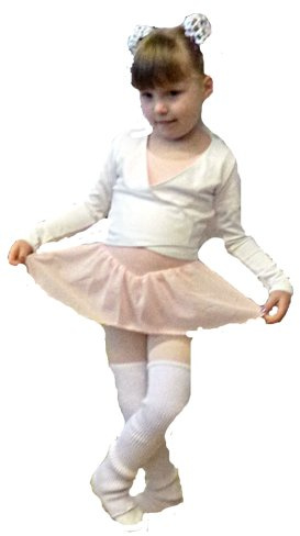Ballettwickeljacke für Kinder aus Baumwolle, WEISS, 12-14 J.