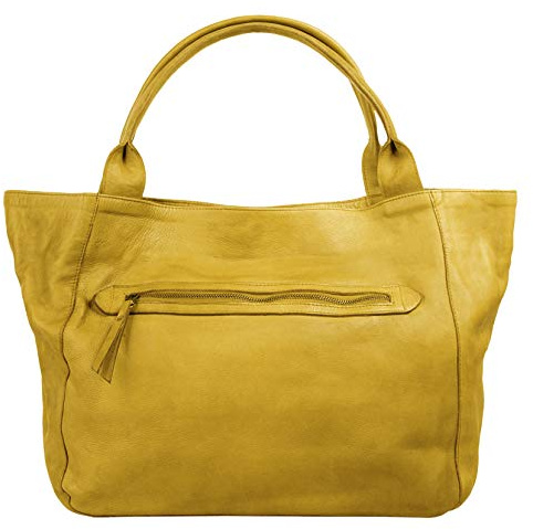 X-ZONE Shopper Echt Leder Damen Vintage Handtasche, Ledertasche mit Smartphonefach, Umhängetasche 020380