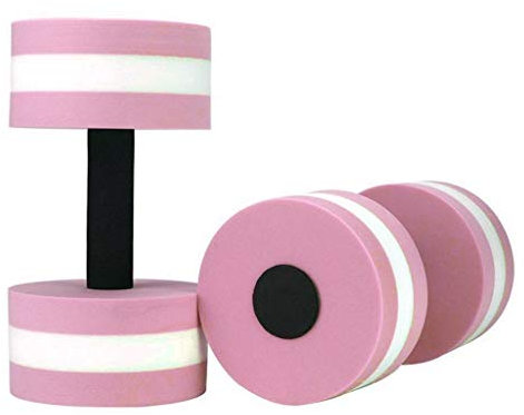 TIREOW 1 Paar Aqua Fitness Hanteln Schwimmhanteln, EVA Schaum Lenker Kurzhanteln Wasser Aerobic Hantel für Schwimmbad Aqua Übungen Wassersport Bodybuilding Fitness Yoga (Rosa)