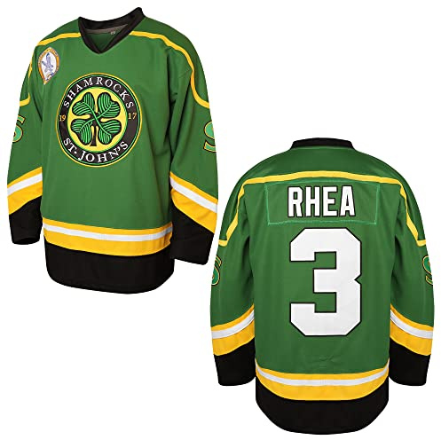 3 Ross The BOSS Rhea Hockey Jersey for Men,ST John's Shamrocks Stitched with EMHL Patch White Green Black (3 Green，3X-Large)