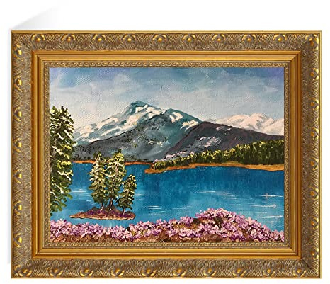 FOLKOR Vintage Gold Frame for 16x20 Canvas Paintings, 2.4” Wide DIY Wood Ornate Frame for Art Prints Landscape Family Portrait, Victorian Antique Gallery Wall Decor for Home Office (No Glass & Back)