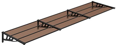 vidaXL Auvent de Porte, Auvent Marquise d'Entrée Résistante aux Intempéries, Auvent de Porche, Abri Protection contre la Pluie, Noir 358, 5x90 cm Polycarbonate
