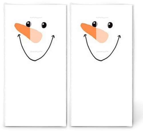 20 einzelne Taschentücher Weihnachten Gesicht vom Schneemann. 2 Packungen mit 10 einzelnen Papiertaschentücher bedruckt als Geschenk.