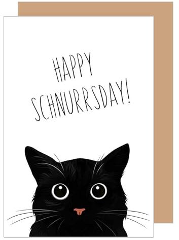 Edition Seidel Premium Geburtstagskarte mit Umschlag. Glückwunschkarte Grußkarte Karte Geburtstag Happy Birthday Mann Frau Teenager Katze (G3632 SW024)