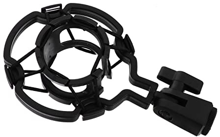 POPETPOP Soporte De Micrófono De Plástico Antivibración Montaje Ajustable Soporte De Suspensión Para Micrófono De Condensador Color Negro Fácil Instalación Diseño Duradero