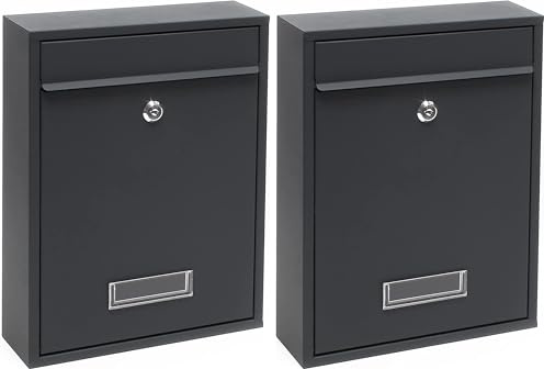Kippen 10005AN Boîte aux Lettres modèle Mail Anthracite (Lot de 2)