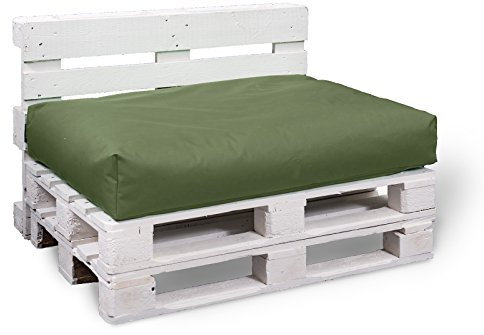 BuBiBag Palettenkissen Sitzkissen Sitzauflage Sitzfläche für In & Outdoor Größe & Farbe auswählbar (80x60x15 cm, Khaki)